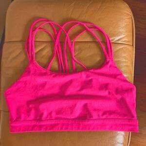 GAP Women's Strappy pink sports bra, size large
